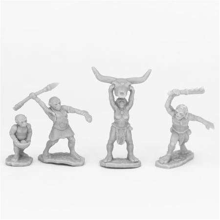 Thinkandplay Bones People of the Dawnlands Miniatures, Black - 4 Piece TH2736821